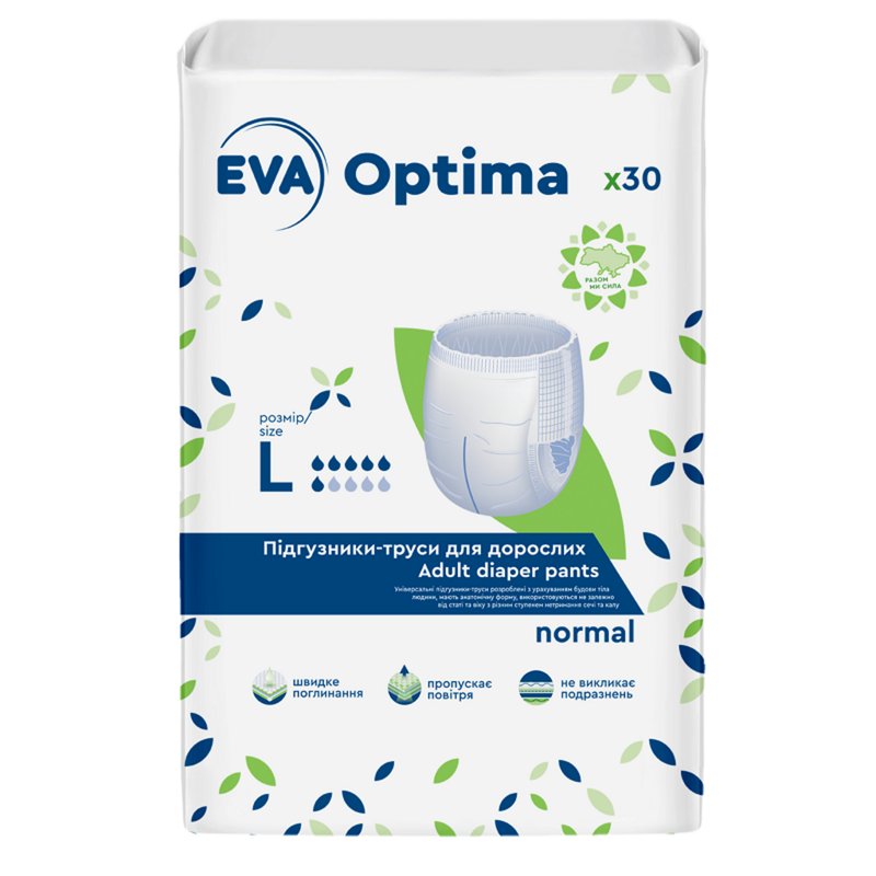 Підгузники-труси для дорослих EVA optima normal, L, 30 шт
